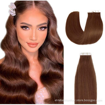 Double drawn Silky straight No shedding and tangle remy cuticle tape hair extensions Tape in Hair Extensions tape weft hair